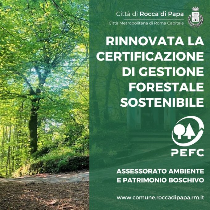 rocca di papa rinnovata certificazione gestione forestale sostenibile