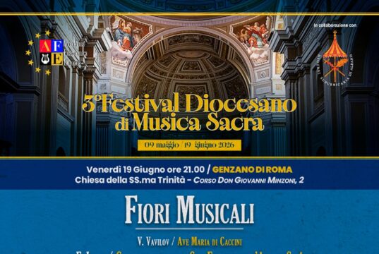 Genzano gran finale del Festival di Musica Sacra con il concerto il 19 Giugno alle 21 presso la chiesa centrale genzano festival di musica sacra