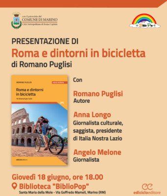 Marino, giovedì alla Bibliopop la presentazione della guida “Roma e dintorni in bicicletta” marino bibliopop libri