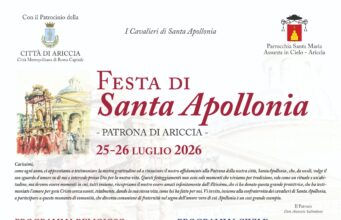 Festa di Santa Apollonia, patrona di Ariccia: fece, tradizioni e fuochi d’artificio dal 25 al 26 luglio 2026 ariccia festa apollonia