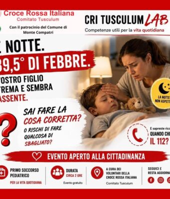 Monte Compatri, primo soccorso pediatrico: incontro della Croce Rossa Comitato Tusculum domani 14 luglio monte compatri primo soccorso pediatrico