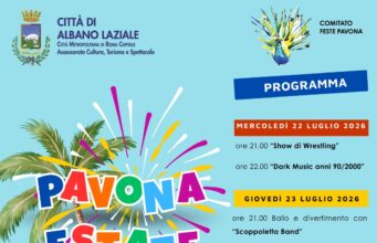 Pavona Estate 2026, cinque giorni di musica, spettacoli e divertimento in Piazza Berlinguer pavona estate
