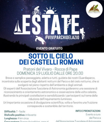 Gli eventi di sabato 18 e domenica 19 luglio al Parco dei Castelli Romani parco dei castelli romani