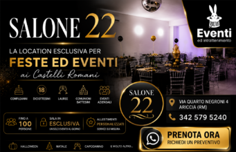 Salone 22 ad Ariccia, una location per feste ed eventi ai Castelli Romani